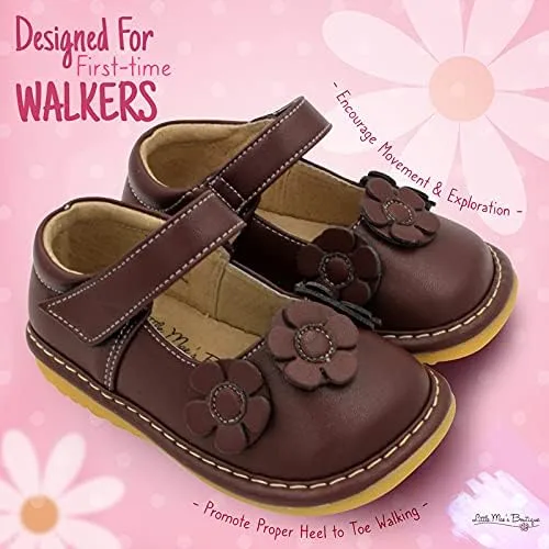 Miniatura 2 de Little Mae's Boutique Mary Jane - Zapatos chirriantes para niñas pequeñas, ideales para caminar con chirriador extraíble y correa ajustable, zapatos