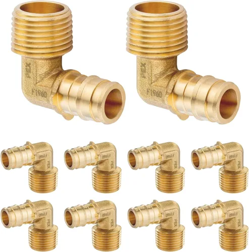 Miniatura 20 de Paquete de 2 accesorios HeSun PEX-A, codo de expansión de rosca NPT macho de 3/4 pulgadas PEX-A x 3/4 pulgadas, ASTM F1960098-2)