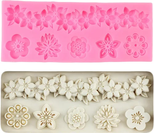 Moldes de Fondant Barrocos Moldes de Silicona de Encaje de Flores Moldes de Relieve de Espirales y Volutas Para Decoración de Pasteles Decoración de