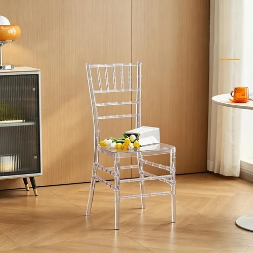 Miniatura 7 de BOOSDEN Clear Chiavari Chairs, Transparent Acrylic Plastic Chair, Accent Armless Dining Chairs, Sturdy Clear Chiavari Chair for Wedding, Party