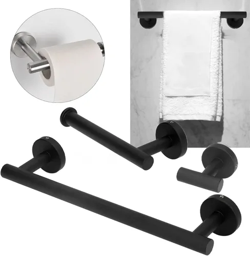 Miniatura 2 de TITA-DONG Toallero de acero inoxidable, bordes más suaves, toallero a prueba de óxido, almacenamiento ordenado, toallero duradero para baño, cocina