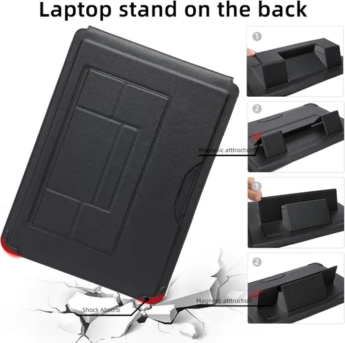 Miniatura 5 de Funda para portátil con soporte y alfombrilla de ratón 15-16 pulgadas Funda para portátil Funda para Chromebook Cubierta protectora de cuero