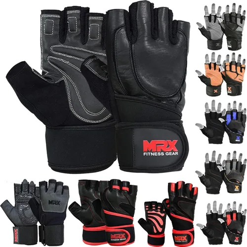 Miniatura 10 de MRX - Guantes de levantamiento de pesas con correa de muñeca de 18 pulgadas de largo, para gimnasio, entrenamiento, ejercicio y fitness