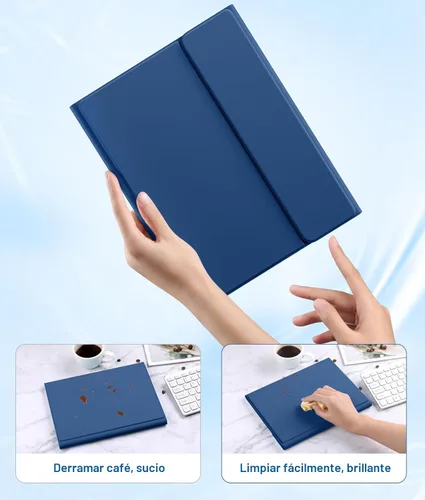 Miniatura 5 de Harvopu Funda compatible con iPad de 11ª y 10ª generación con teclado, funda tipo folio con soporte para lápices, trackpad multitáctil, Azul marino