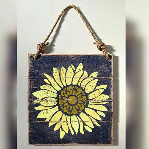 Miniatura 3 de Plantilla bohemia de girasol de 12 x 12 pulgadas para pintar sobre madera, lienzo, papel, tela y muebles, plantillas florales reutilizables