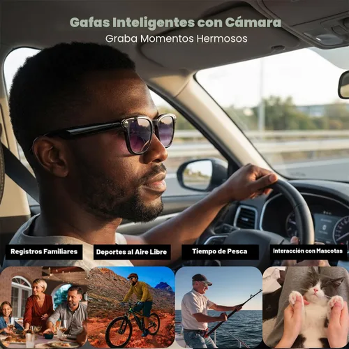 Miniatura 8 de Lentes inteligentes AI con cámara, gafas de cámara Bluetooth HD de 8 MP, gafas de sol de grabación de video 1080P para mujeres y hombres, traducción