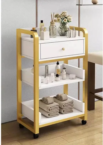 Miniatura 13 de GZHERVICES Gabinete de almacenamiento para estaciones de peluquería con ruedas, soporte multiusos para carrito de salón de belleza