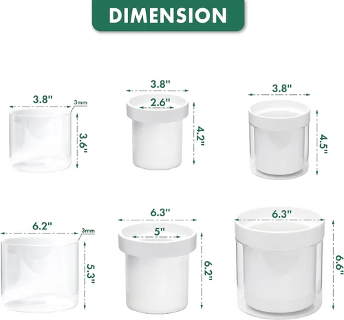 Miniatura 3 de Maceta Phoenix Vine de 6 Pulgadas 4 Pulgadas de Auto-Riego, Macetas de Arcilla de Terracota Blanca con Depósito de Vidrio para Plantas