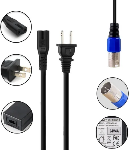Miniatura 5 de Cargador de batería de 24V 4A para Jazzy, Go-Go Pride Ezip 400 500 650 750 900 Mountain Trailz IZIP I25 IZIP I300 IZIP I350 IZIP I500 Mpv5 Mpv4