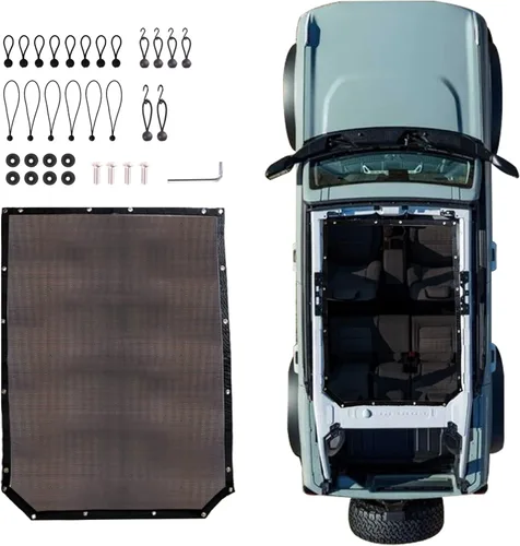 Miniatura 14 de Parasol compatible con Ford Bronco de 4 puertas 2021 2022 2023 2024 2025 2026 Nuevo parasol de 4 puertas para el techo de bikini Bimini de malla US