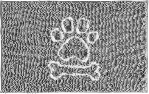 Miniatura 5 de AROGAN Felpudos de entrada para interiores grises de 36 x 24 pulgadas y tapetes negros de 48 x 30 pulgadas para exteriores