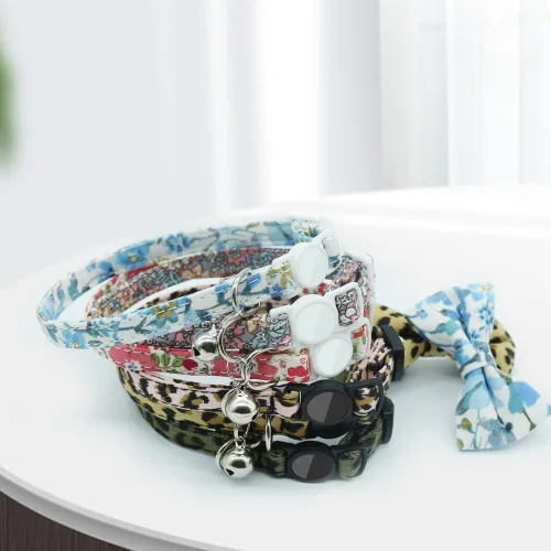 Miniatura 7 de Collares personalizados de gato con campana de lazo, liberación rápida, impresión HD, collares de gatito personalizados para niñas y niños