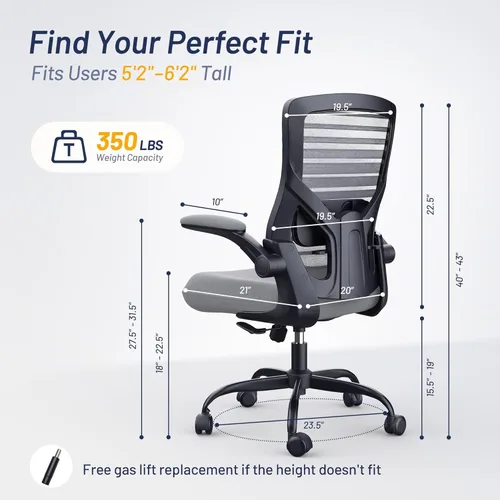 Miniatura 3 de Silla de escritorio de oficina para largas horas y alivio del dolor de espalda, cojín de espuma moldeada de 4 pulgadas de grosor, soporte lumbar