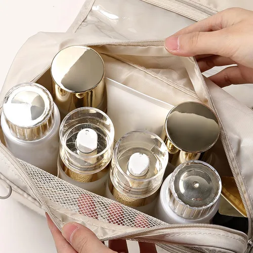Miniatura 4 de Erliway Neceser colgante de viaje para mujeres y hombres, bolsa de ducha portátil de baño con gancho, gran capacidad, impermeable, organizador