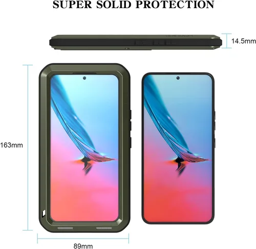 Miniatura 2 de LOVE MEI Funda militar resistente para Samsung Galaxy S22, con protector de pantalla de vidrio templado, a prueba de golpes, a prueba de polvo, a