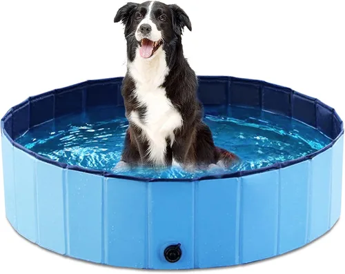 Miniatura 10 de Jasonwell Piscina plegable para perros y mascotas, piscina plegable para mascotas, bañera para niños, piscina para cachorros, perros pequeños, Mdf