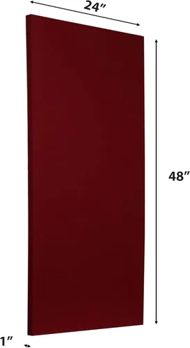 Miniatura 3 de Panel acústico de absorción de sonido profesional con calidad de estudio de borde endurecido con clasificación de fuego, 24 x 48 x 1 pulgada, claret