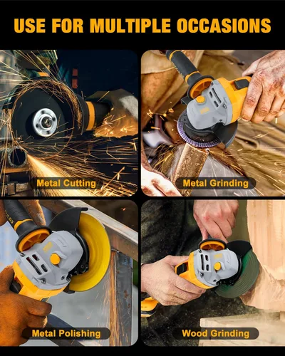 Miniatura 6 de Amoladora angular inalámbrica de 4-1/2 pulgadas a 5 pulgadas, herramienta de amoladora de batería de 2 x 4.0 AH, amoladora eléctrica sin escobillas