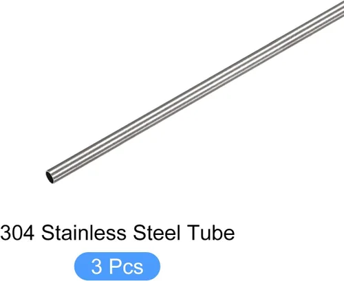 Miniatura 5 de METALLIXITY Tubo de acero inoxidable 304 (0.079 in de diámetro x 0.006 in de pared T x 9.843 in de largo), 3 piezas, tubo recto - para muebles