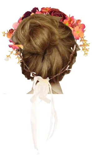 Miniatura 6 de MEANT2TOBE Tiara de flores rosas naranjas, juego de banda y pin para papá, regalo de maternidad para mamá y él, decoración de baby shower