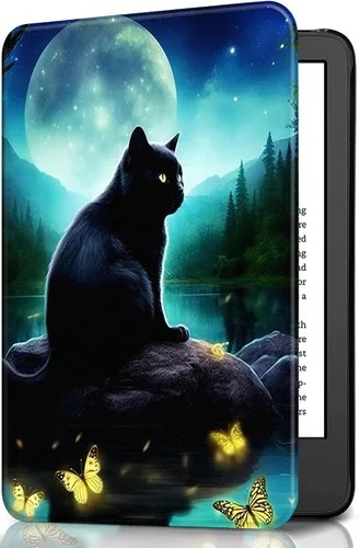 Miniatura 10 de Funda para Kindle básico de 6 pulgadas (11.ª generación), múltiples ángulos, piel sintética, delgada, con función de encendido y apagado automático