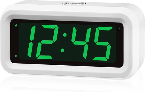 Miniatura 10 de KWANWA Reloj Despertador, Reloj Digital, Pantalla Constantemente de Dígitos LED Azules de 1.2'', Funciona con Baterías, Repetición, Reloj de Pared