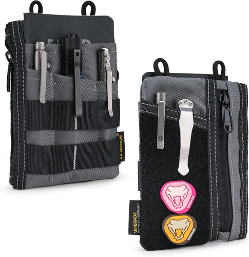 VIPERADE VE16 Bolsa EDC, Organizador EDC para Hombres - Organizador de Bolsillo Bolsa Multiherramienta Billetera para Equipos EDC Gris