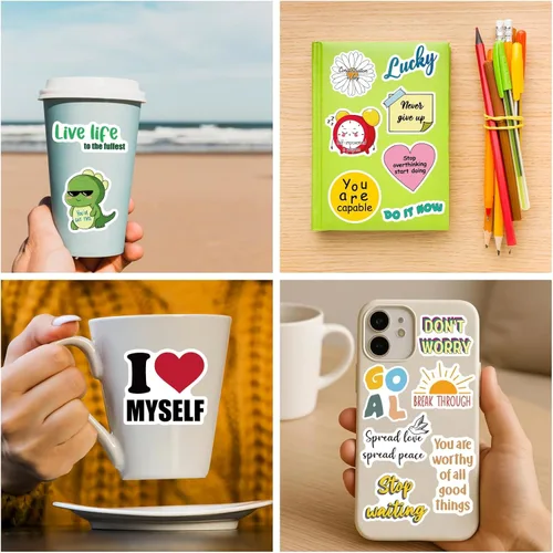 Miniatura 5 de 300 unidades de calcomanías lindas e inspiradoras para botellas de agua, calcomanías motivacionales para adultos, adolescentes, profesores