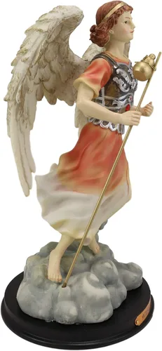 Miniatura 2 de Ebros Iglesia Católica Ortodoxa Ortodoxa Oriental Bizantina Arcángel del colorido San Rafael La curación de Dios Estatua con placa de nombre