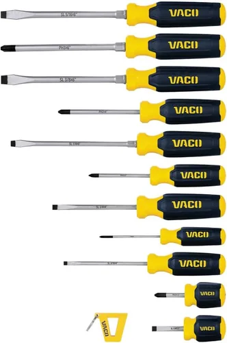 Miniatura 12 de VACO VAC7082 - Juego de destornilladores de 8 piezas, versátiles Phillips y destornilladores ranurados, cuchillas de precisión grabadas con láser
