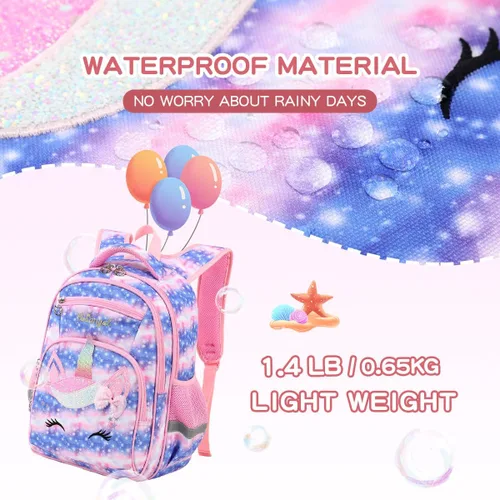 Miniatura 6 de Cusangel Mochila para niños Par (dinosaurio mecánico), 1 Unicornio Cielo, dibujos animados