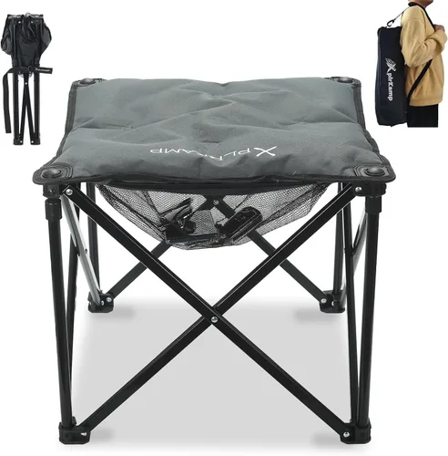 Miniatura 9 de Taburete acolchado para campamento, reposapiés de gran tamaño de 18 pulgadas, sillas de campamento de 500 libras, taburete portátil para camping