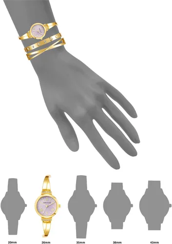 Miniatura 14 de Anne Klein AK/2245 - Juego de reloj de pulsera con detalles de cristal prémium para mujer