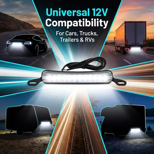 Miniatura 3 de ANKIA - Luz universal de 12 LED para matrícula, lámpara de marcha atrás, luces traseras para automóvil, remolque, UTV, ATV, camión, RV, barco
