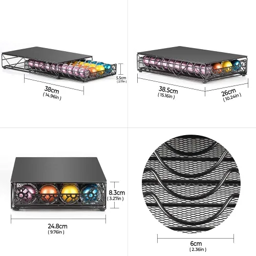 Miniatura 3 de RECAPS Soporte para Cápsulas de Café Cajón de Almacenamiento de Cápsulas Soporte para Cápsulas Organizador de Cocina Compatible con Vertuoline