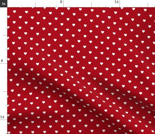 Miniatura 2 de Spoonflower Tela - Corazones blancos rojo oscuro amor boda San Valentín Día de San Valentín impreso en pétalos firma tela de algodón por The Yard