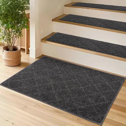 Miniatura 16 de COSY HOMEER - Alfombra antideslizante para esquinas de peldaños interiores, alfombras de escaleras para despegues resistentes al deslizamiento
