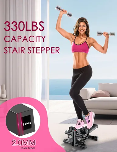 Miniatura 6 de Steppers for Exercise at Home, KitGody Mini Stepper with Resistance Bands, Portable Stair Stepper for Home 330LBS Capacity, Adjustable Height