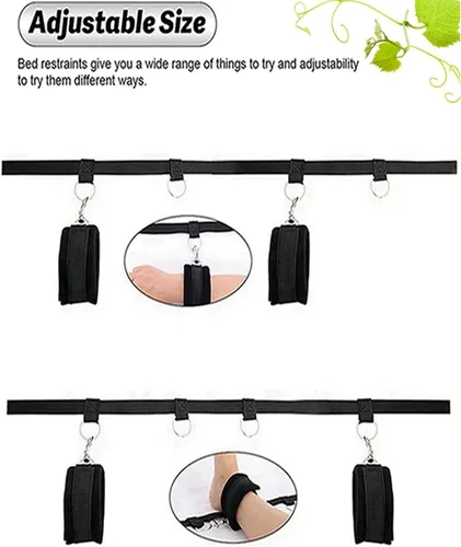 Miniatura 3 de Puños para piernas y tobillos, correas sexuales para cama, collares con cadena y esposas, kit de sujeción sexual debajo del colchón para adultos
