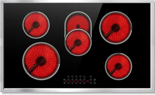 Miniatura 14 de Placa eléctrica de 2 quemadores, estufa eléctrica de 120 V con control táctil superior, encimera de doble quemador de 12 pulgadas de 2000 W