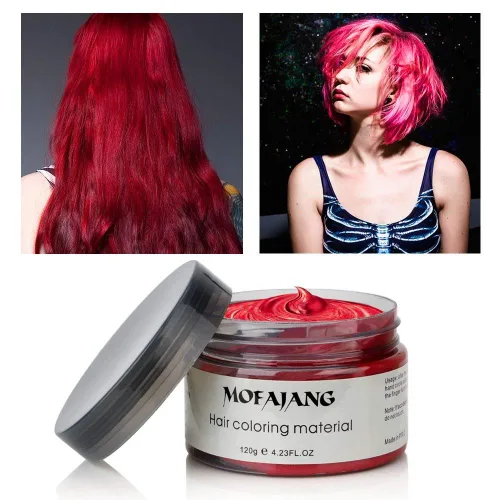 Miniatura 7 de NYKKOLA Cera unisex para el cabello, tinte de color crema para peinar, pomada de peinado natural, lavable temporal, fiesta cosplay (gris mate ceniza)