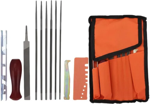 Hipa Juego de 12 limas para motosierra, kit de afilado de motosierra, limas de 5/32", 3/16", 7/32", 1/8", 11/64", 13/64" para afilado redondo de