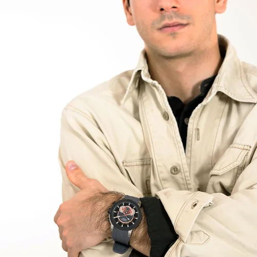 Miniatura 40 de MULCO Relojes para hombre - Creek, caja de acero inoxidable con correa de silicona para la muñeca, movimiento multifuncional de cuarzo, pantalla