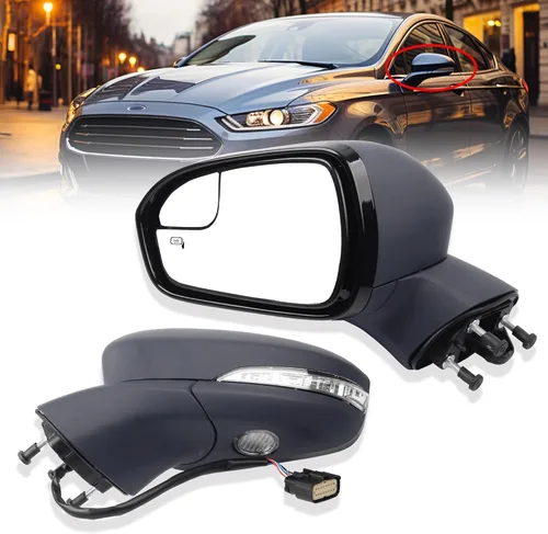 Miniatura 11 de Dasbecan Espejo eléctrico para puerta del lado izquierdo del conductor compatible con Ford Fusion 2013-2015 Power Calentado Señal de giro Luz