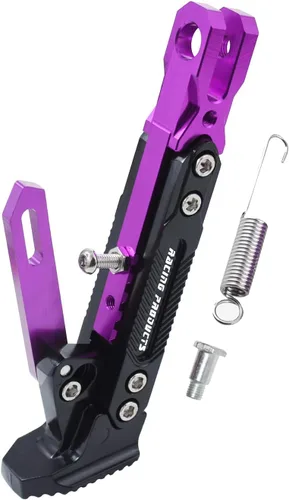 Miniatura 21 de Caballete de motocicleta universal ajustable con soporte lateral para pie, caballete de estacionamiento para motocicleta eléctrica, soporte lateral