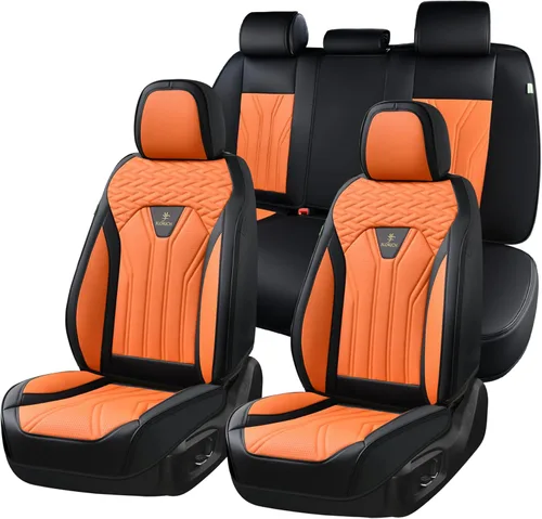 Miniatura 10 de FLORICH Fundas de asiento para automóviles, fundas de asiento impermeables, fundas de asiento de cuero para automóvil, paquete de 2, protector