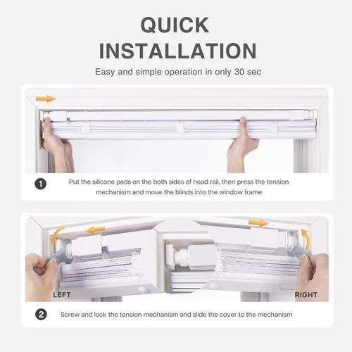Miniatura 5 de LazBlinds sin herramientas sin taladro persianas mini de vinilo de 1 pulgada, persianas inalámbricas para ventanas, persianas y cortinas