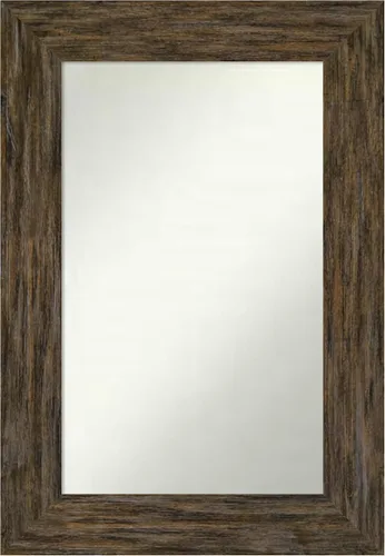 Miniatura 61 de Amanti Art Espejo personalizado, espejo de baño marrón Fencepost, espejo de pared o espejo de tocador de baño sobre el fregadero (27 x 27 pulgadas)
