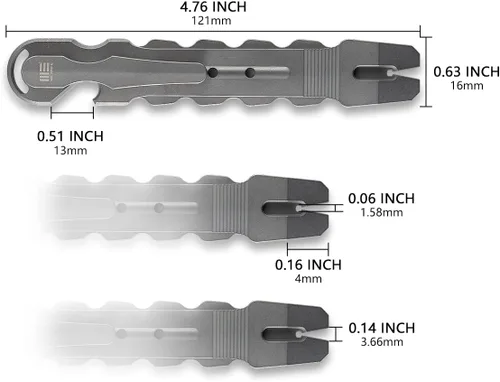Miniatura 3 de WeKnife Gesila - Mini barra de palanca plana de bolsillo, multifunción, herramienta EDC de titanio, extractor de uñas, abridor de supervivencia
