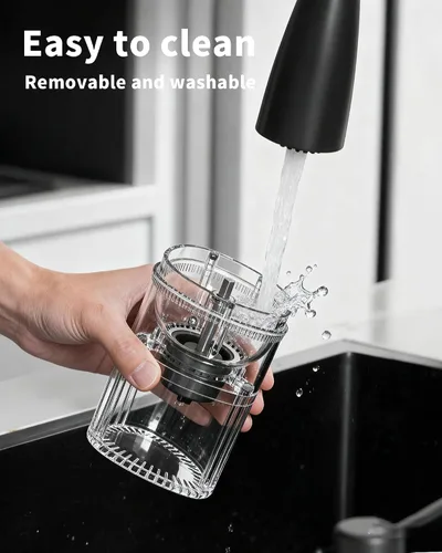 Miniatura 7 de Molinillo de café eléctrico portátil, diseño ergonómico de ajuste de palma para un agarre cómodo, carga inalámbrica USB tipo C, ajustes de molienda